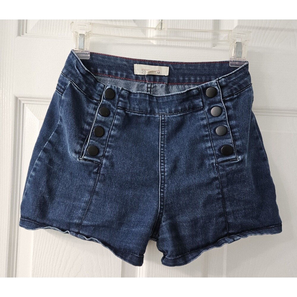 Sincerely Jules Dark Stretchy Denim Button Shorty Shorts ,Women’s 26